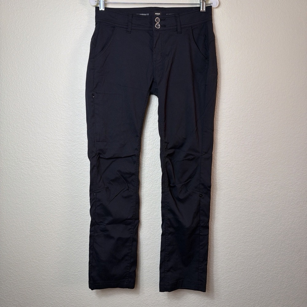 prAna Halle Straight Pant Womens 4 RG Black Nylon Stretch Zion Hiking Outdoor - Picture 1 of 8